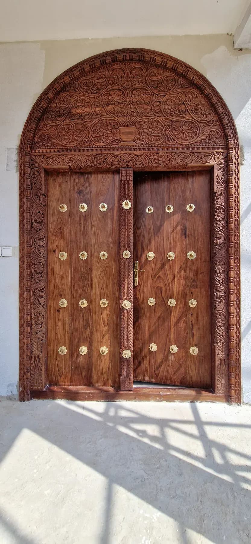 Hand-carved Zanzibari hardwood villa door