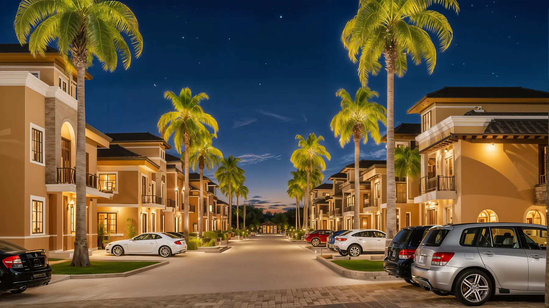 Palm Avenue at Night