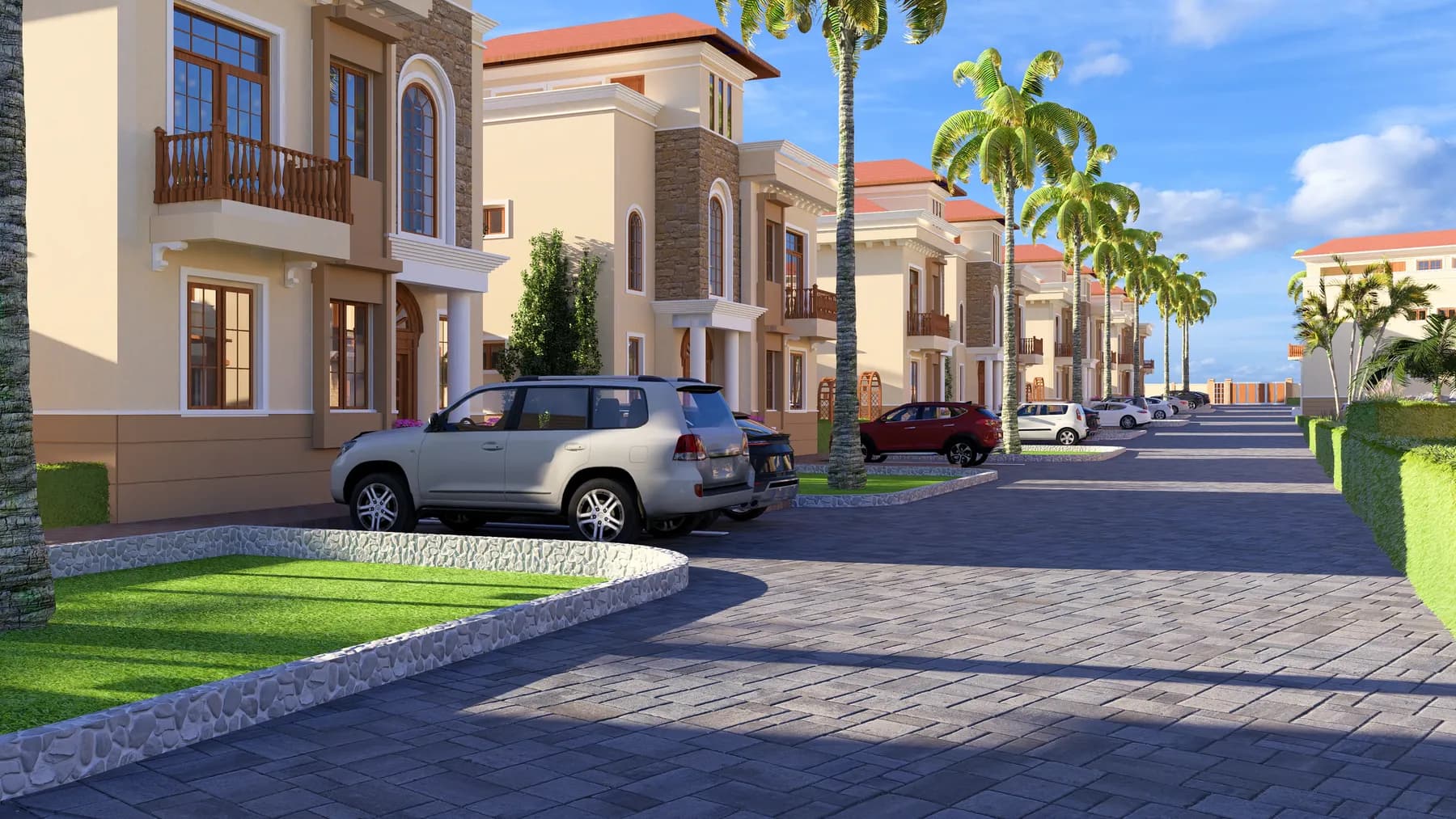 Sunlit Villa Driveway