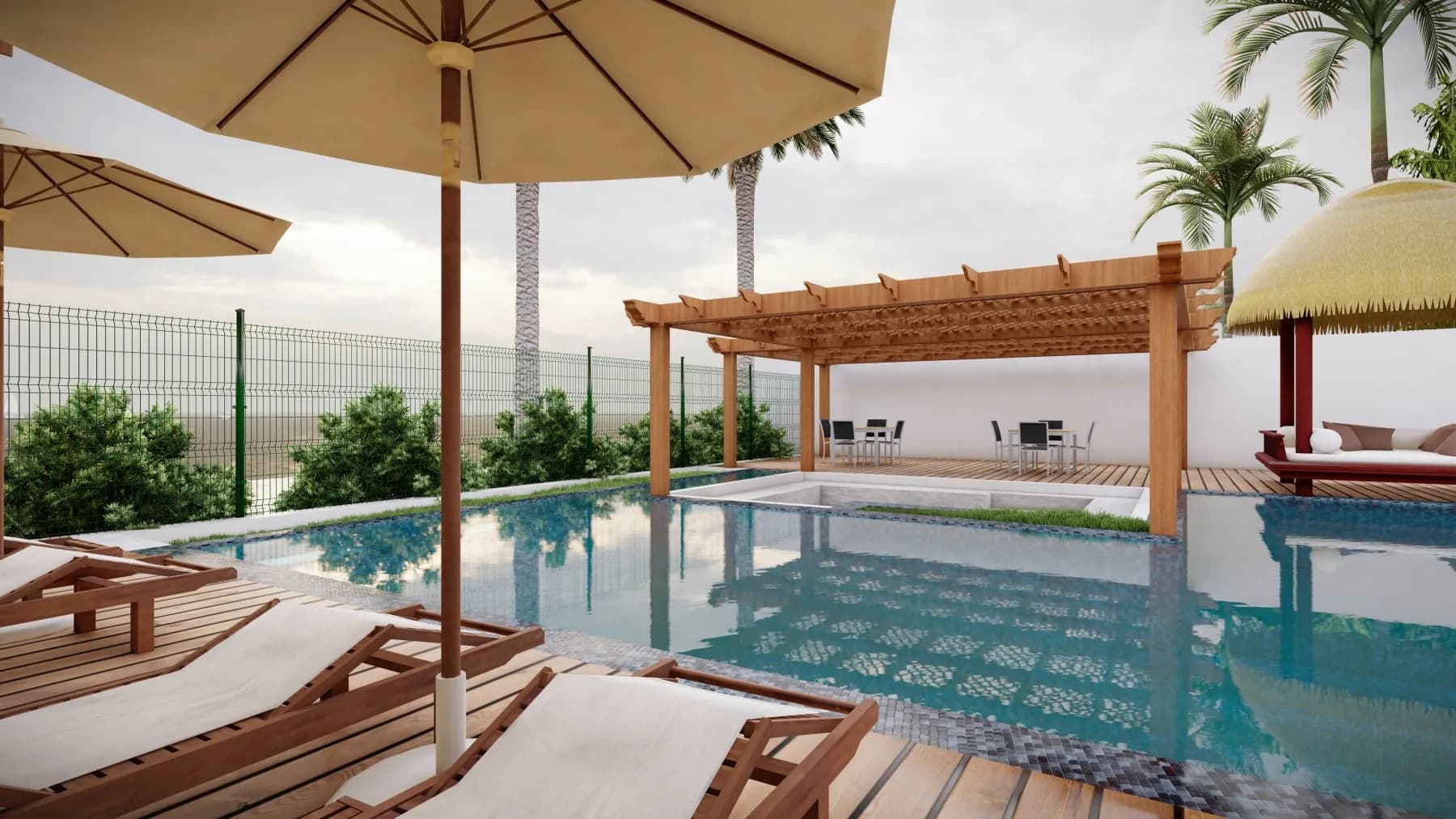 Swimming Pool & Loungers